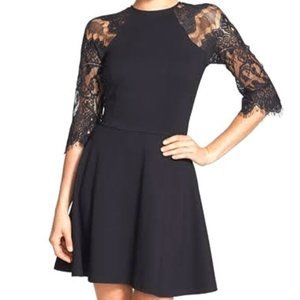 Lace Back Swing Little Black Dress